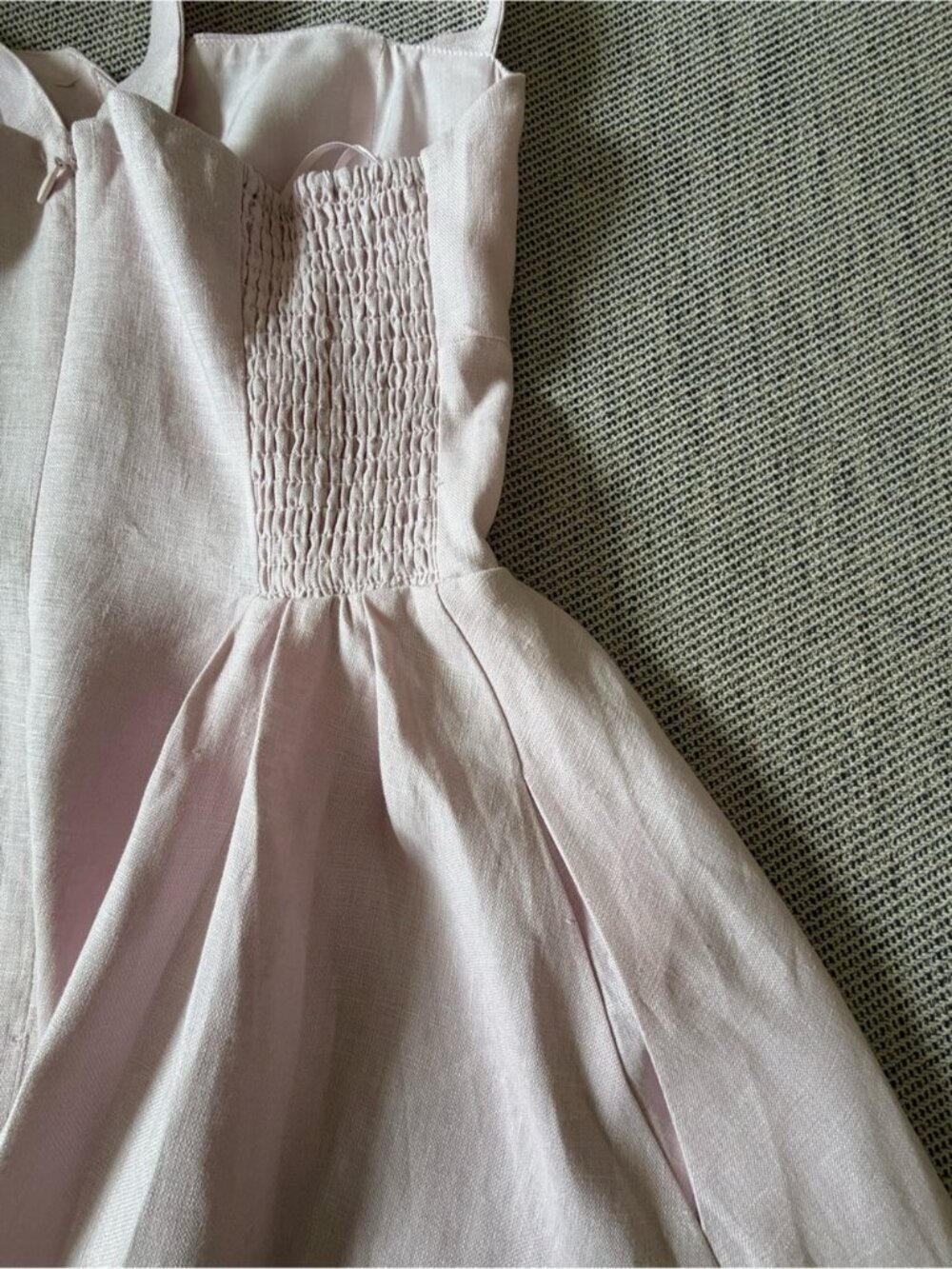 NEW Reformation Roma Midi Linen Dress Cherry Blossom Light Pink | US 0 UK 4 - Picture 11 of 15
